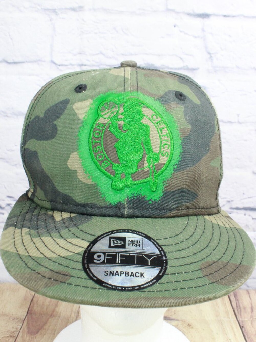 New Era 9FIFTY Boston Celtics Camo Snapback Hat NBA Basketball Cap Leprechaun